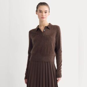 NWT EVERLANE CASHMERE POLO SWEATER